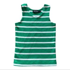 BEAU HUDSON Green/White Striped Toddler Tank Top 3